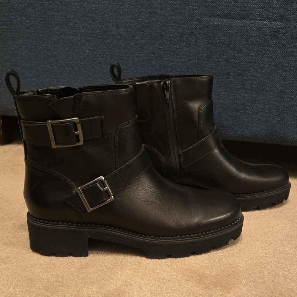 Black Leather Ankle Boots